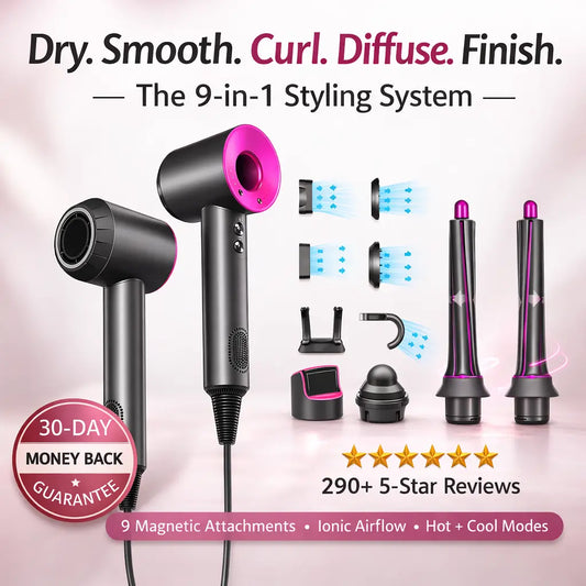 Aura AirStyler Pro — 9-in-1 High-Speed Ionic Hair Dryer & Styling System Aura Beauty Devices