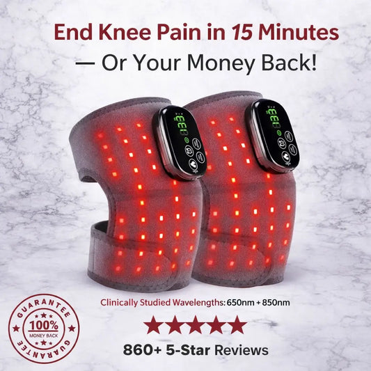 Aura KneeRelief Pro — Infrared Red Light Knee Massager with Heat & Vibration Aura Beauty Devices