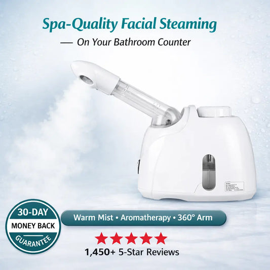 Aura MistGlow Pro — Warm Mist Facial Steamer with Aromatherapy & 360° Rotating Arm Aura Beauty Devices