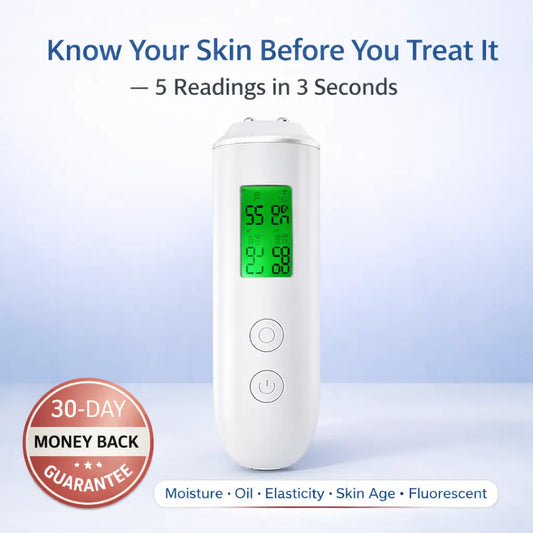 Aura SkinScan Pro — 5-in-1 Digital Skin Analyzer for Moisture, Oil, Elasticity, Skin Age & Fluorescent Detection Aura Beauty Devices