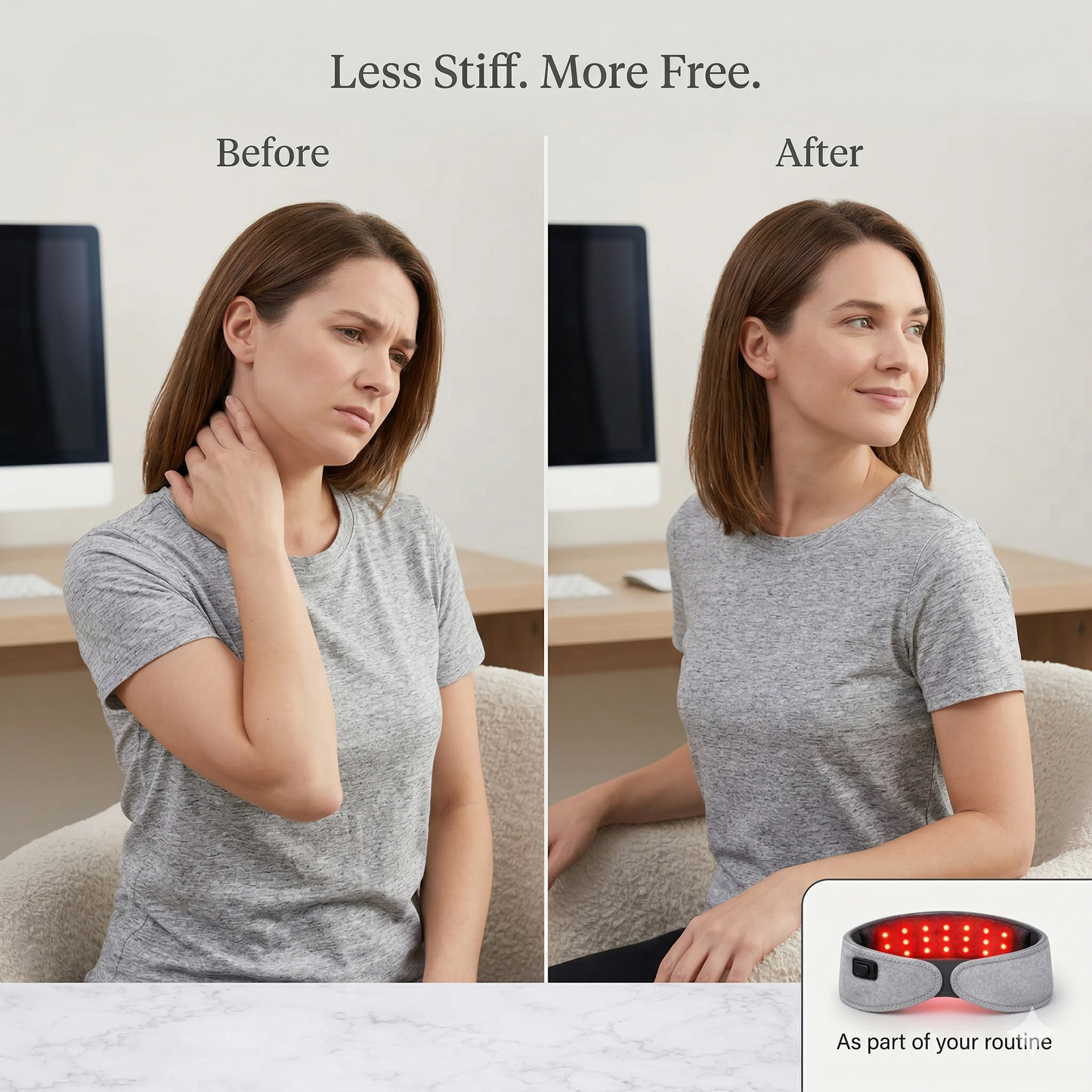 Aura NeckRelief Pro Heated Red Light Therapy Neck Wrap Aura Beauty Devices
