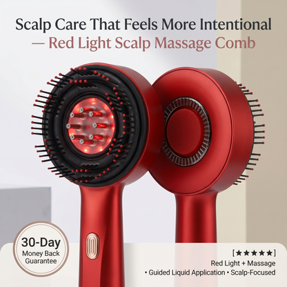 Aura Red Light Scalp Massage Comb - 630nm LED for Scalp Health and Hair Growth
