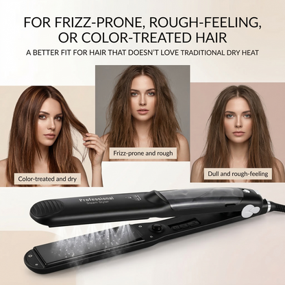 Aura SteamSilk Pro — Steam Hair Straightener for Smoother, Shinier, Less-Dry Styling Aura Beauty Devices