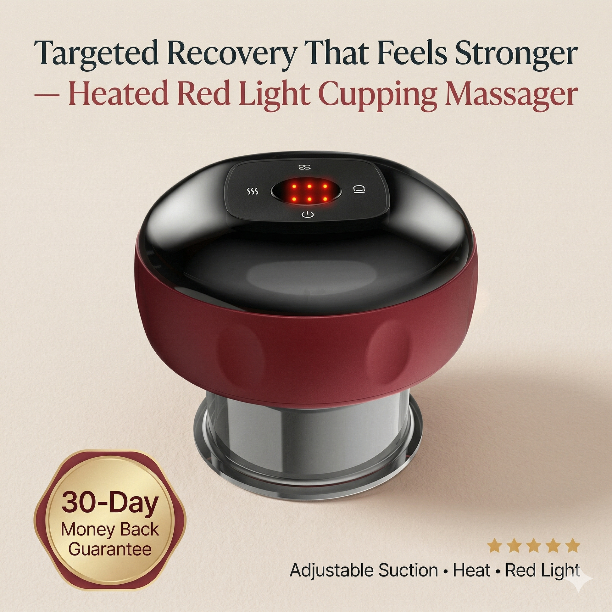 Aura CuppingGlow Pro Heated Red Light Cupping Massager Aura Beauty Devices