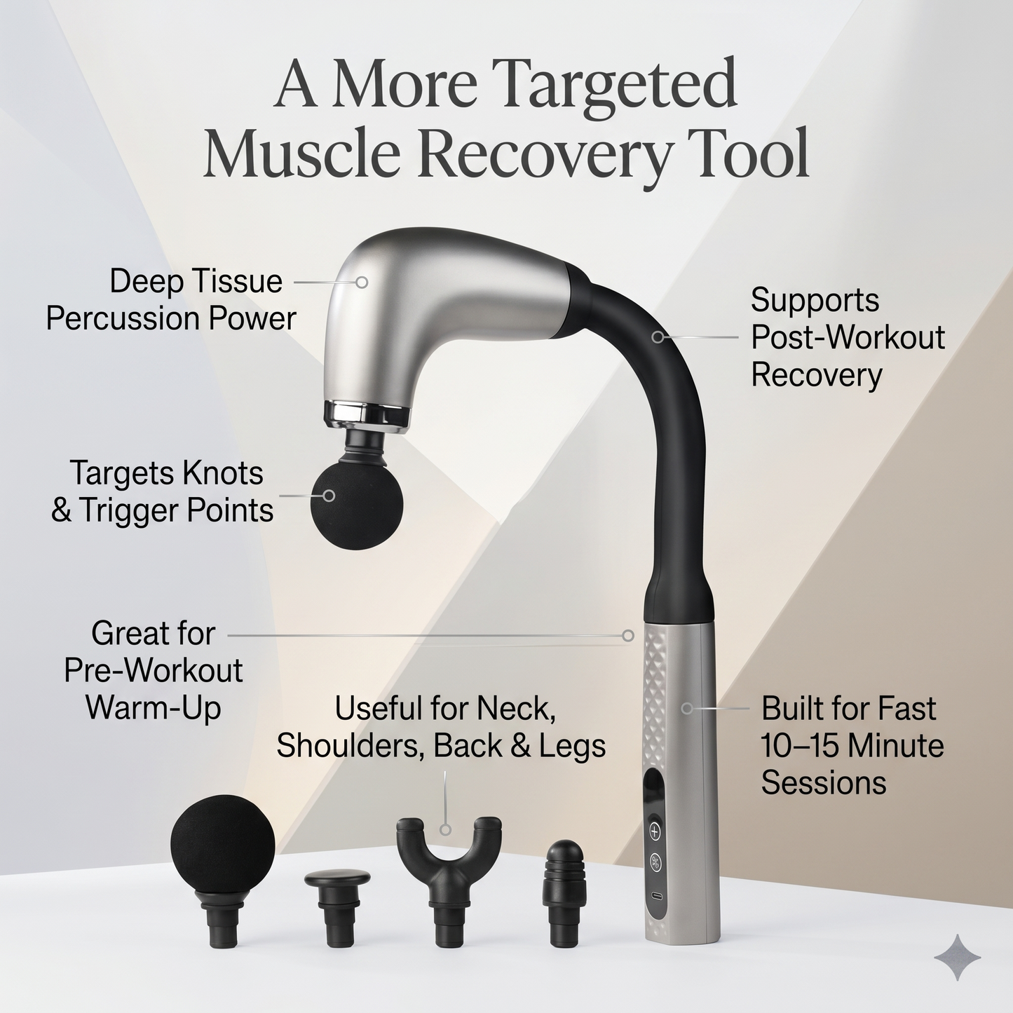Aura Deep Tissue Percussion Massage Gun - High Power for Muscle Relief and Recovery
