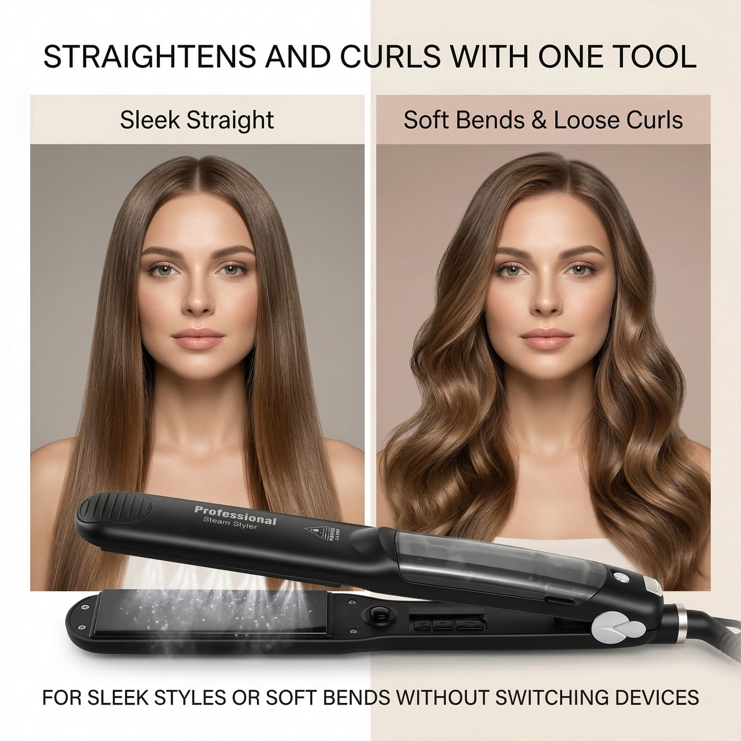 Aura SteamSilk Pro — Steam Hair Straightener for Smoother, Shinier, Less-Dry Styling Aura Beauty Devices