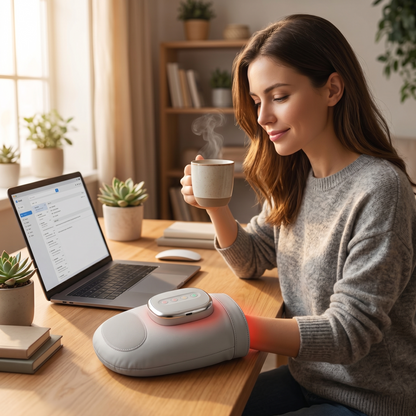 Aura Air Compression Hand Massager with Heat - Relief for Tired and Stiff Hands