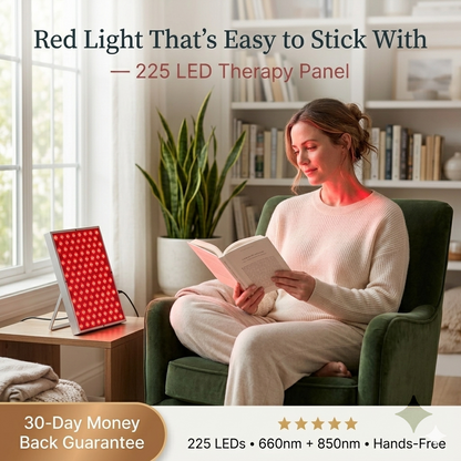 Aura Red Light Therapy Panel - 225 LED Desk Light 660nm 850nm for Face and Body