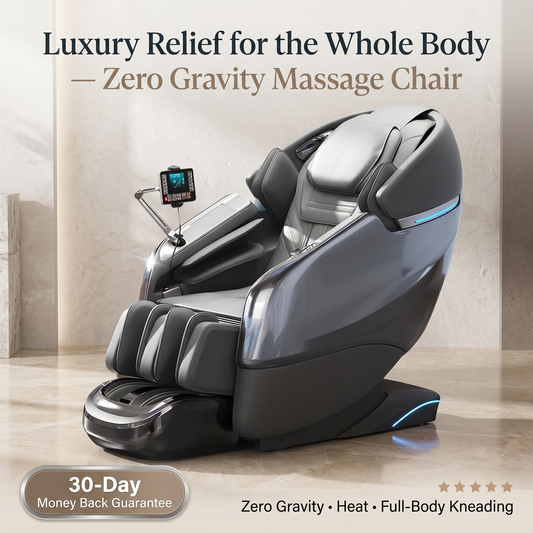 Aura 4D Zero Gravity Full Body Massage Chair - Shiatsu Heat and Air Compression