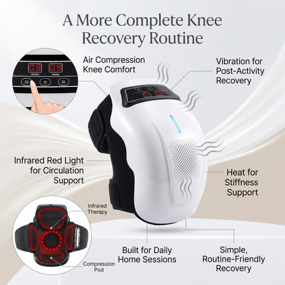 Aura Air Compression Knee Massager with Heat - Targeted Knee Pain and Joint Relief
