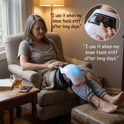 Aura Air Compression Knee Massager with Heat - Targeted Knee Pain and Joint Relief