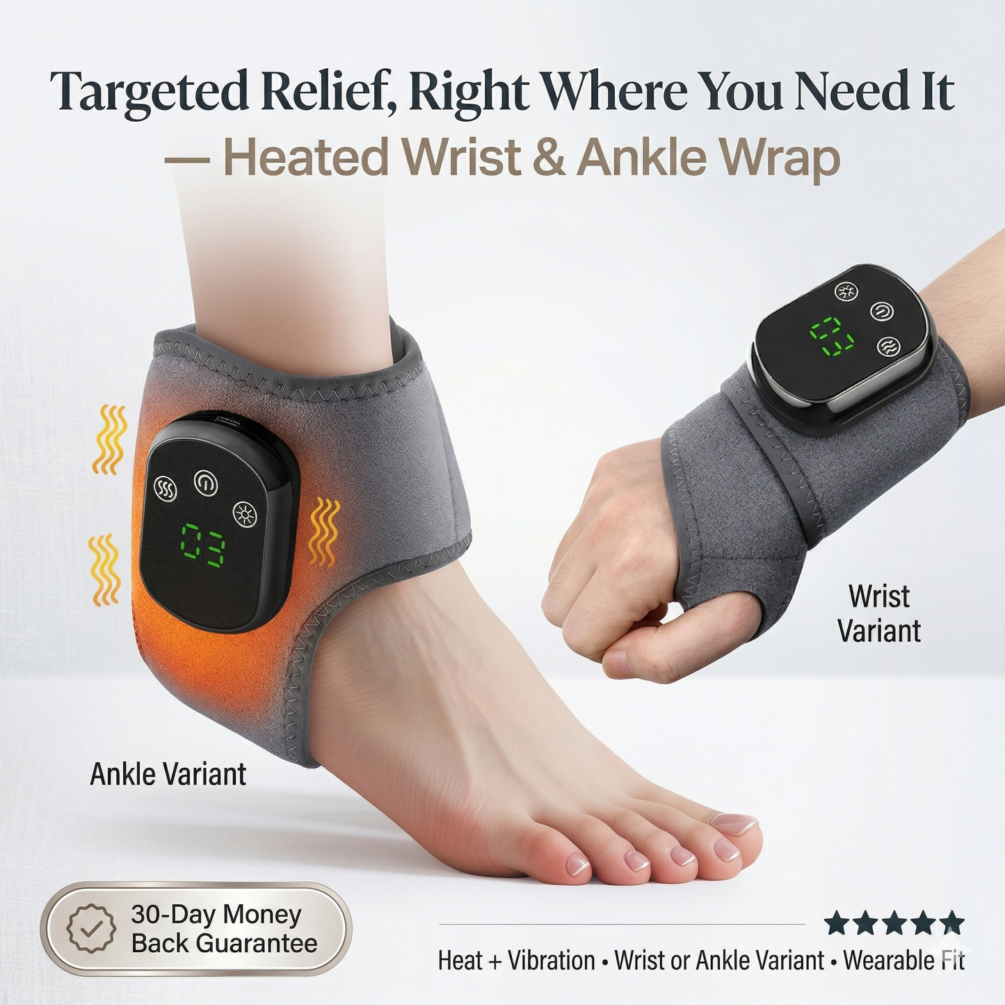 Aura HeatRelief Wrap Heated Ankle & Wrist Massager Aura Beauty Devices