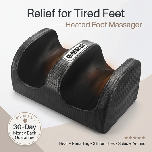 Aura Heated Foot Massager with Kneading - Relief for Sore Tired Feet and Arches