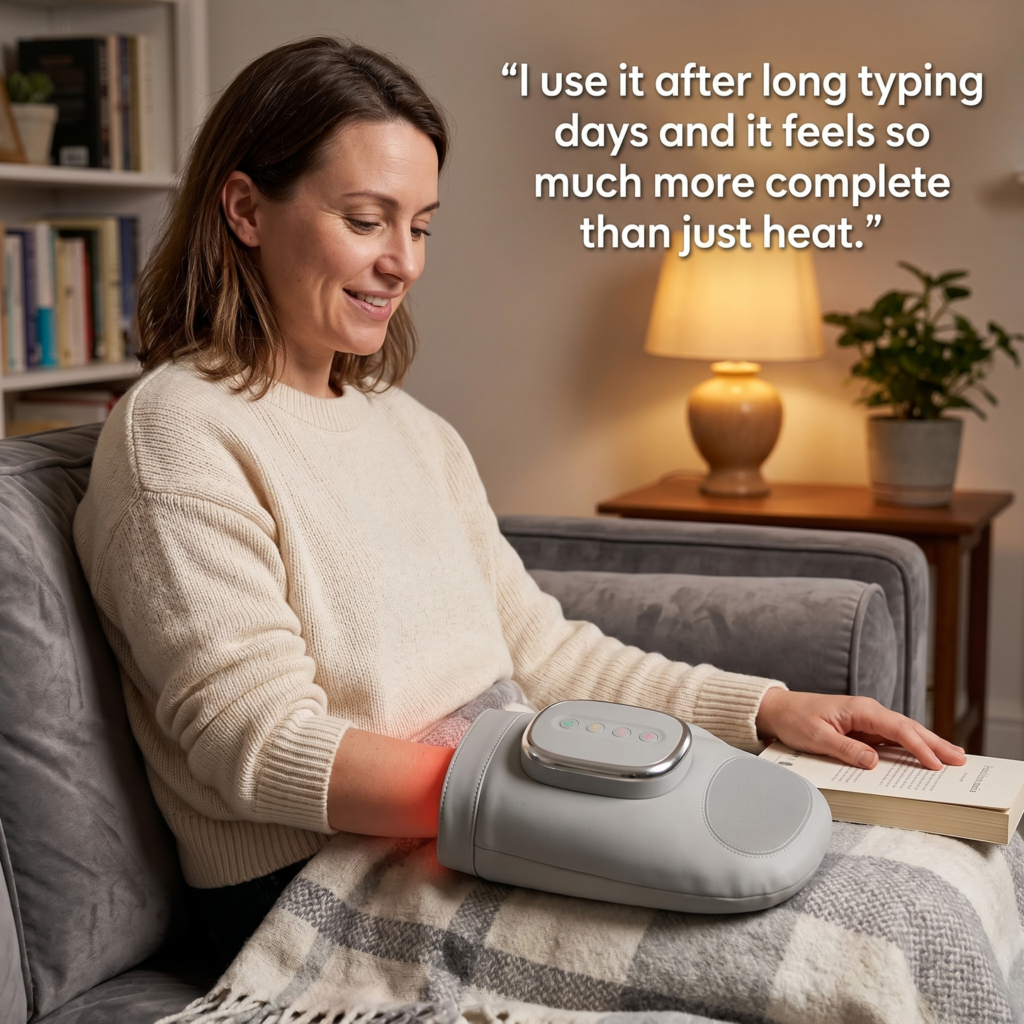 Aura Air Compression Hand Massager with Heat - Relief for Tired and Stiff Hands