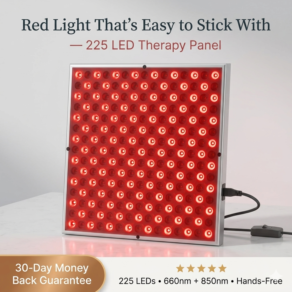 Aura Red Light Therapy Panel - 225 LED Desk Light 660nm 850nm for Face and Body