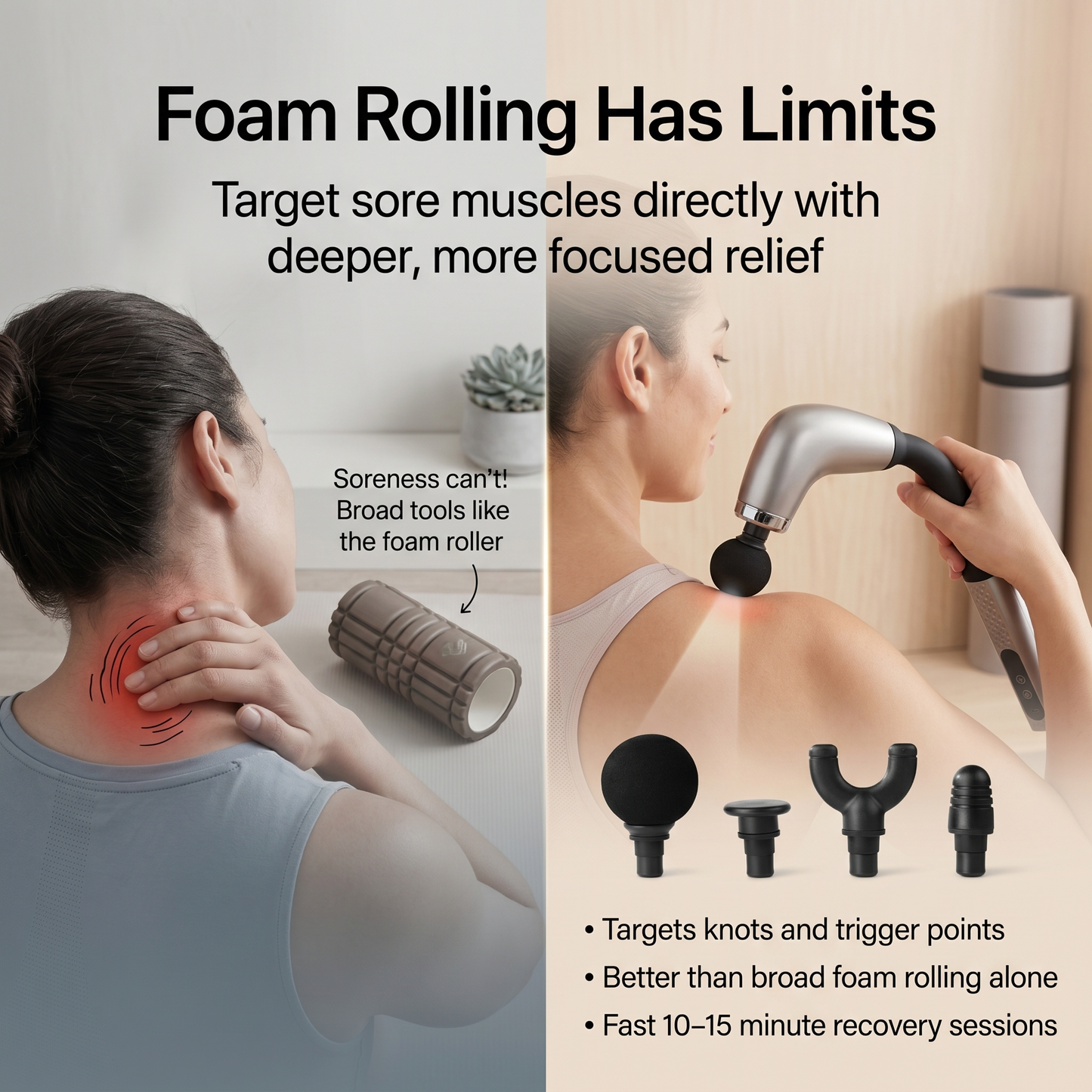 Aura Deep Tissue Percussion Massage Gun - High Power for Muscle Relief and Recovery