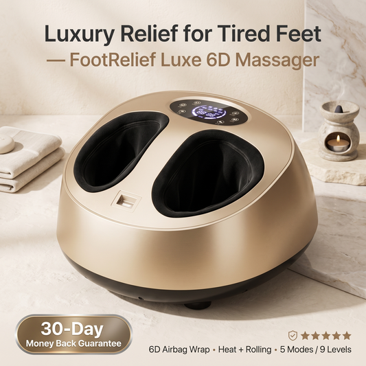 Aura Premium 6D Foot Massager - Airbag Rolling and Heat for Deep Foot Relief