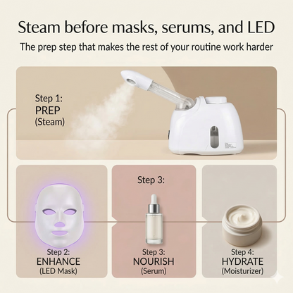 Aura MistGlow Pro — Warm Mist Facial Steamer with Aromatherapy & 360° Rotating Arm Aura Beauty Devices