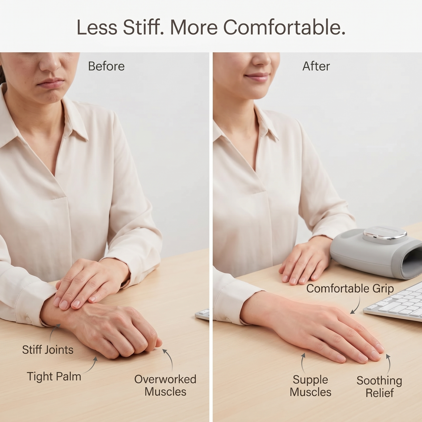 Aura Air Compression Hand Massager with Heat - Relief for Tired and Stiff Hands